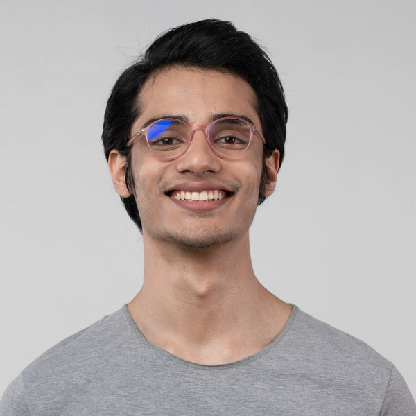 Enrico Bluno Candy Round Computer Glasses For Men (Unisex) Pink Ice