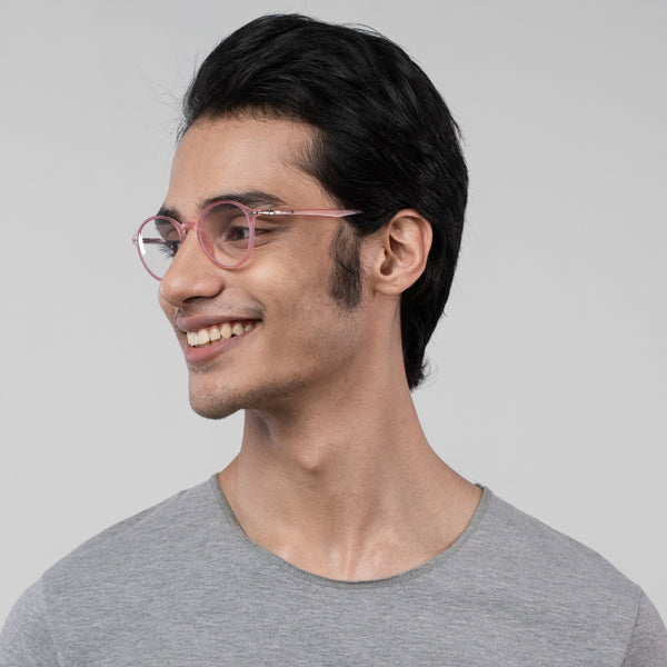 Enrico Bluno Candy Round Computer Glasses For Men (Unisex) Pink Ice
