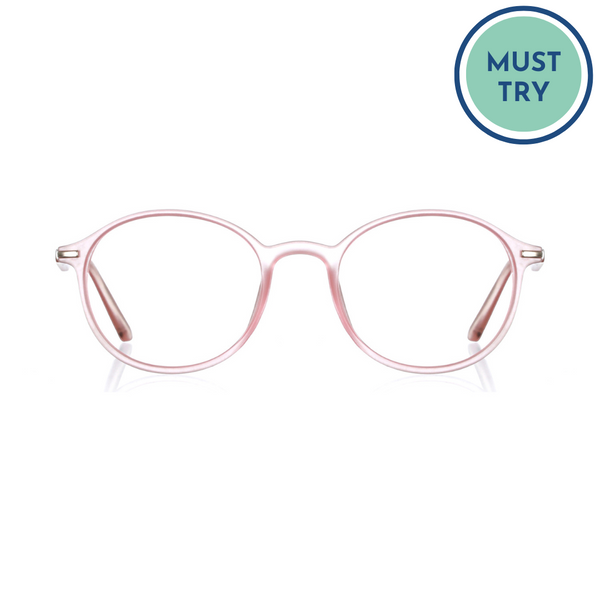 enrico Bluno Candy Round Computer Glasses for Men (Unisex) Pink Ice