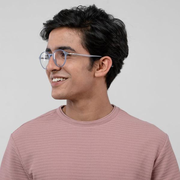 Enrico Bluno Candy Round Computer Glasses For Men (Unisex) Blue Ice