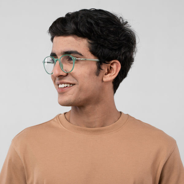 Enrico Bluno Candy Round Computer Glasses For Men (Unisex) Green Ice