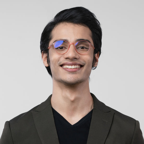 Enrico Bluno Candy Round Computer Glasses For Men (Unisex) Orange Ice