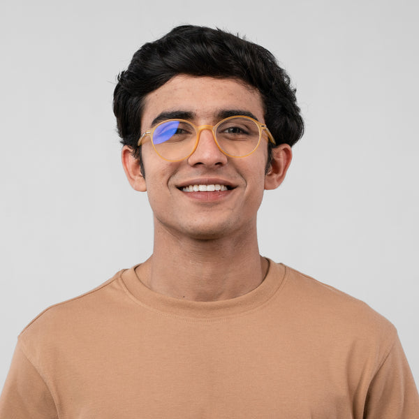 Enrico Bluno Candy Round Computer Glasses For Men (Unisex) Yellow Ice