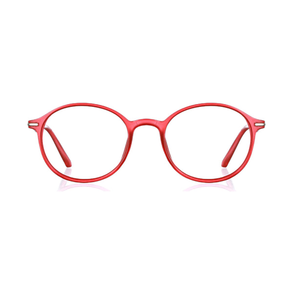 enrico Bluno Candy Round Computer Glasses for Men (Unisex) Red Ice
