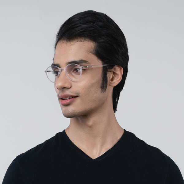 Enrico Bluno Candy Round Computer Glasses For Men (Unisex) Clear Ice