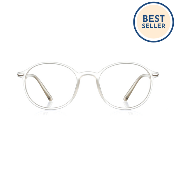 enrico Bluno Candy Round Computer Glasses for Men (Unisex) Clear Ice