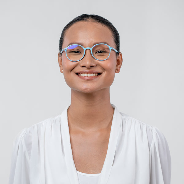 Enrico Bluno Candy Round Computer Glasses For Women (Unisex) Blue