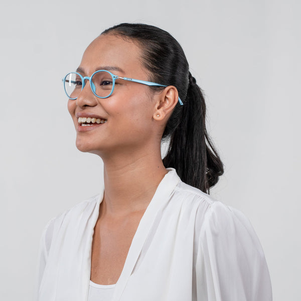 Enrico Bluno Candy Round Computer Glasses For Women (Unisex) Blue