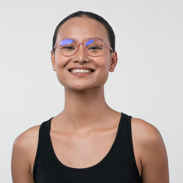 Enrico Bluno Candy Round Computer Glasses For Women (Unisex) Pink Ice