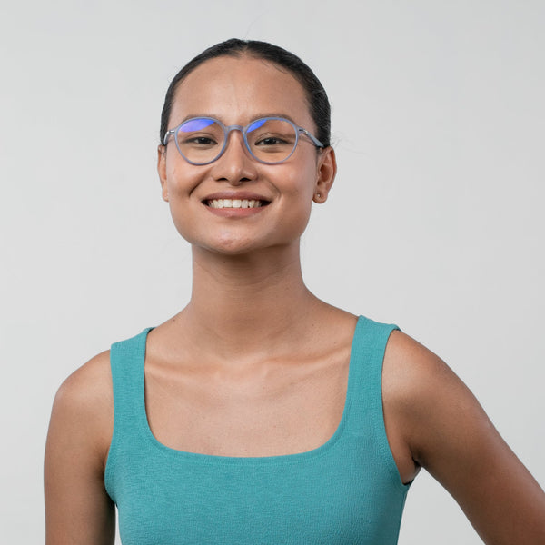 Enrico Bluno Candy Round Computer Glasses For Women (Unisex) Blue Ice
