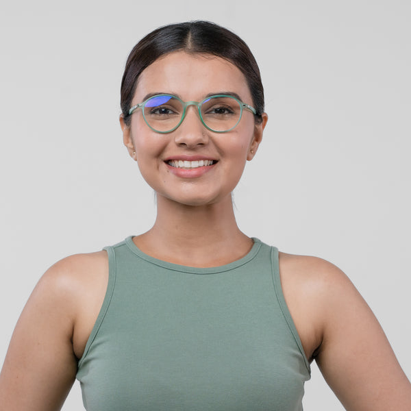 Enrico Bluno Candy Round Computer Glasses For Women (Unisex) Green Ice