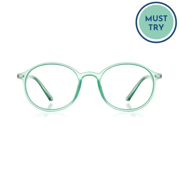 enrico Bluno Candy Round Computer Glasses for Women (Unisex) Green Ice