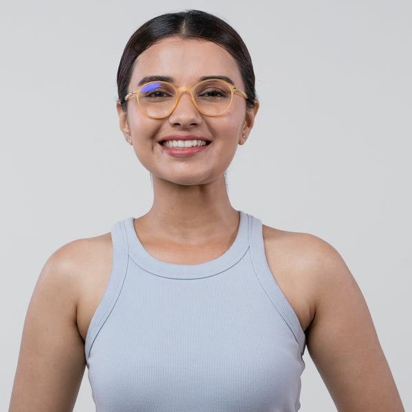 Enrico Bluno Candy Round Computer Glasses For Women (Unisex) Yellow Ice