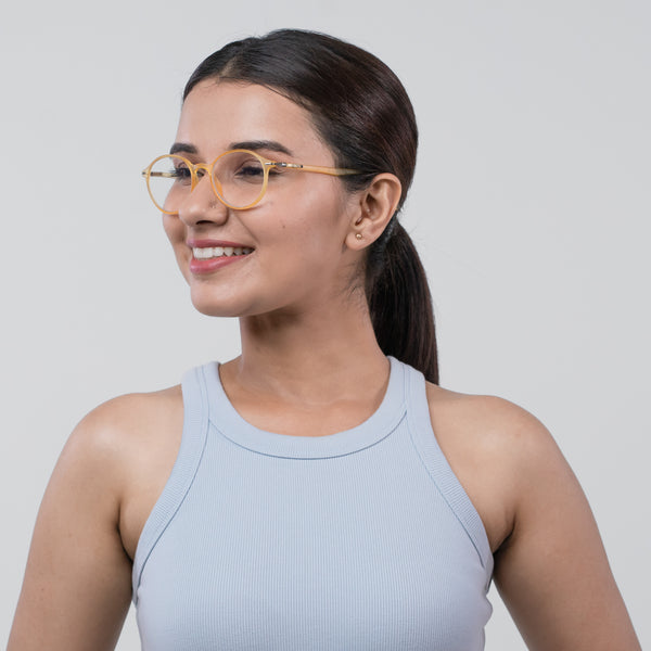 Enrico Bluno Candy Round Computer Glasses For Women (Unisex) Yellow Ice