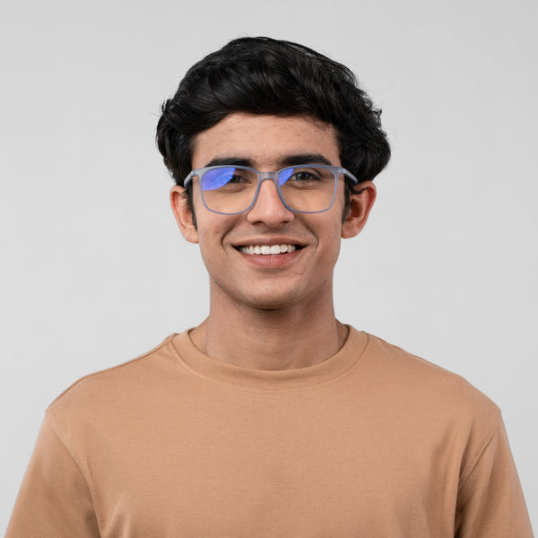 enrico Bluno Candy Square Computer Glasses For Men (Unisex) Blue Ice