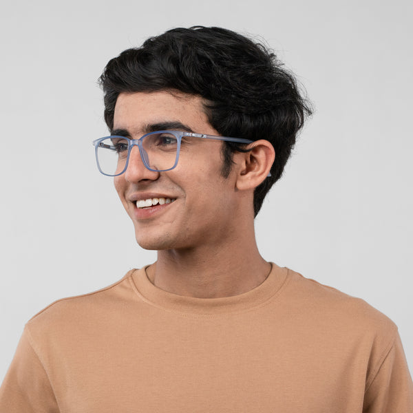 enrico Bluno Candy Square Computer Glasses For Men (Unisex) Blue Ice