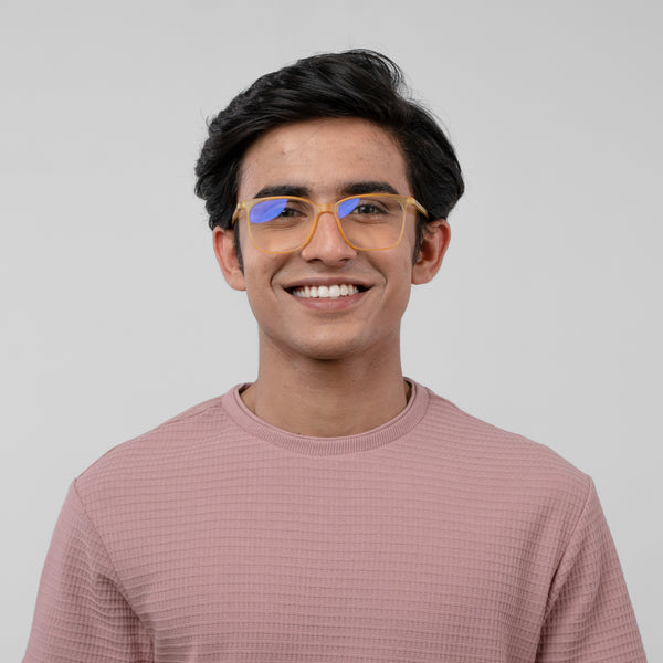 Enrico Bluno Candy Square Computer Glasses For Men (Unisex) Yellow Ice