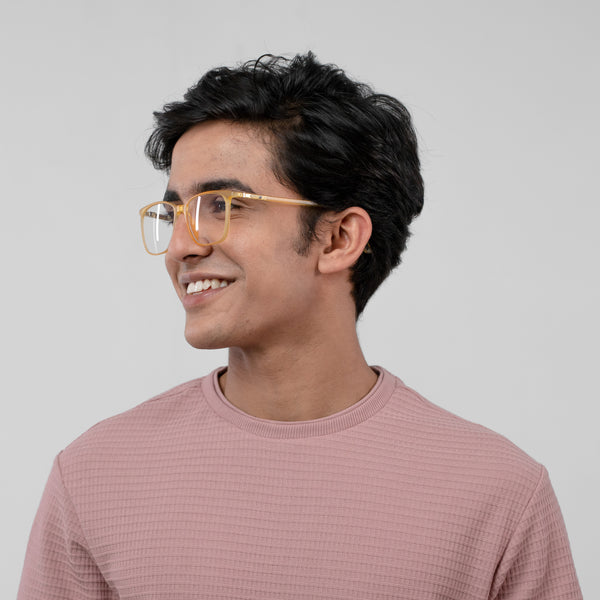 Enrico Bluno Candy Square Computer Glasses For Men (Unisex) Yellow Ice