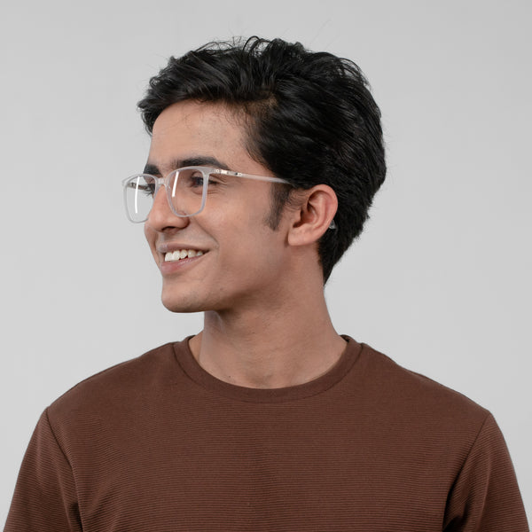 Enrico Bluno Candy Square Computer Glasses For Men (Unisex) Clear Ice