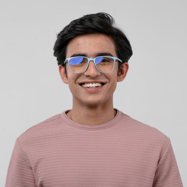 Enrico Bluno Candy Square Computer Glasses For Men (Unisex) Blue