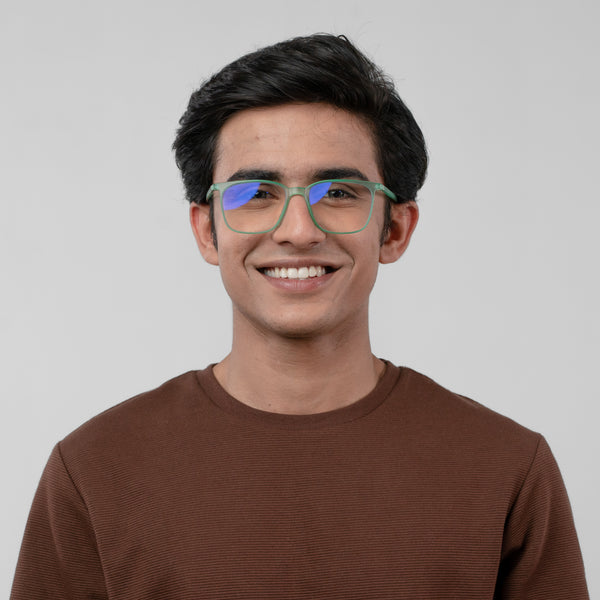 Enrico Bluno Candy Square Computer Glasses For Men (Unisex) Green Ice