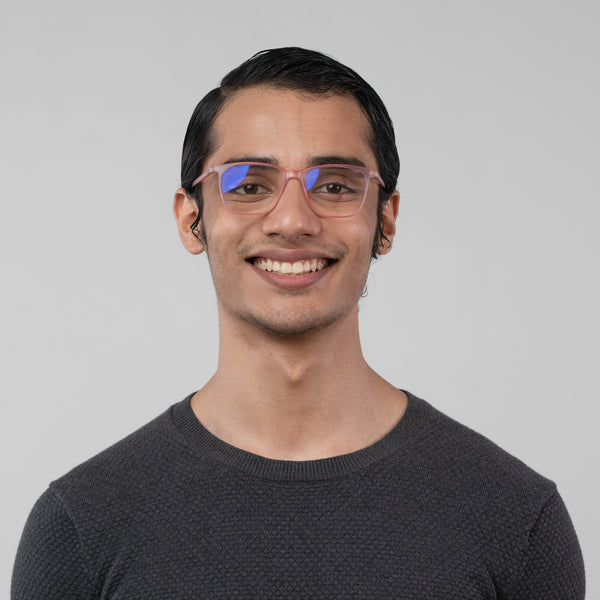 Enrico Bluno Candy Square Computer Glasses For Men (Unisex) Pink Ice