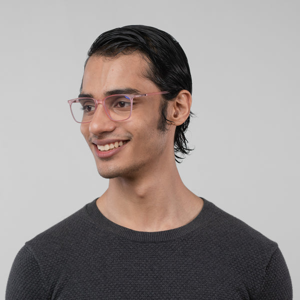 Enrico Bluno Candy Square Computer Glasses For Men (Unisex) Pink Ice