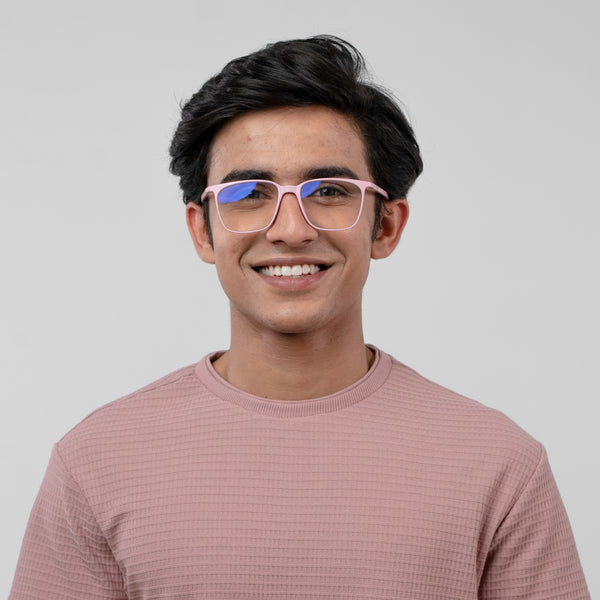 Enrico Bluno Candy Square Computer Glasses For Men (Unisex) Pink