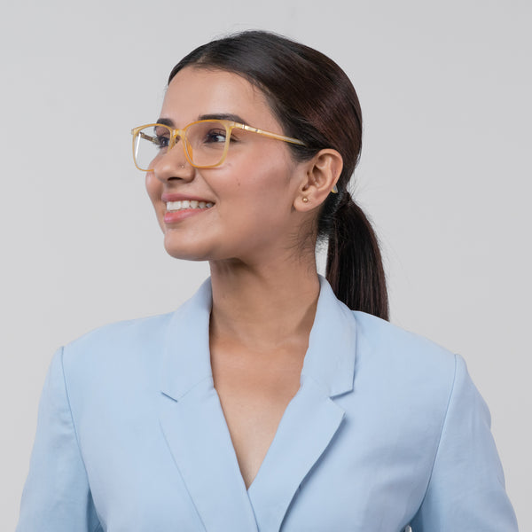 Enrico Bluno Candy Square Computer Glasses For Women (Unisex) Yellow Ice