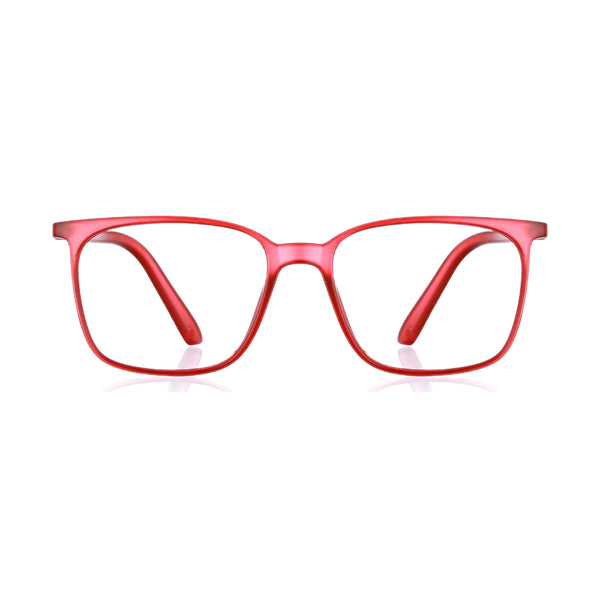 enrico Bluno Candy Square Computer Glasses for Women (Unisex) Red Ice