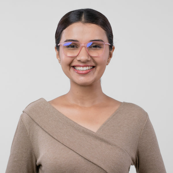 Enrico Bluno Candy Square Computer Glasses For Women (Unisex) Pink Ice