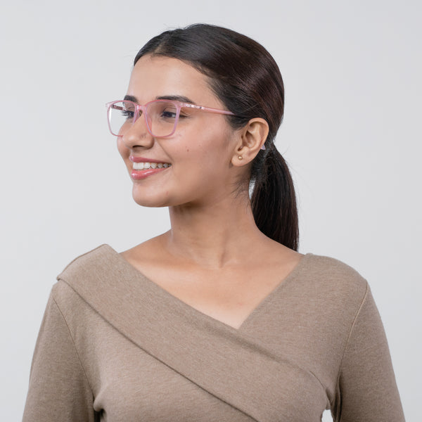 Enrico Bluno Candy Square Computer Glasses For Women (Unisex) Pink Ice