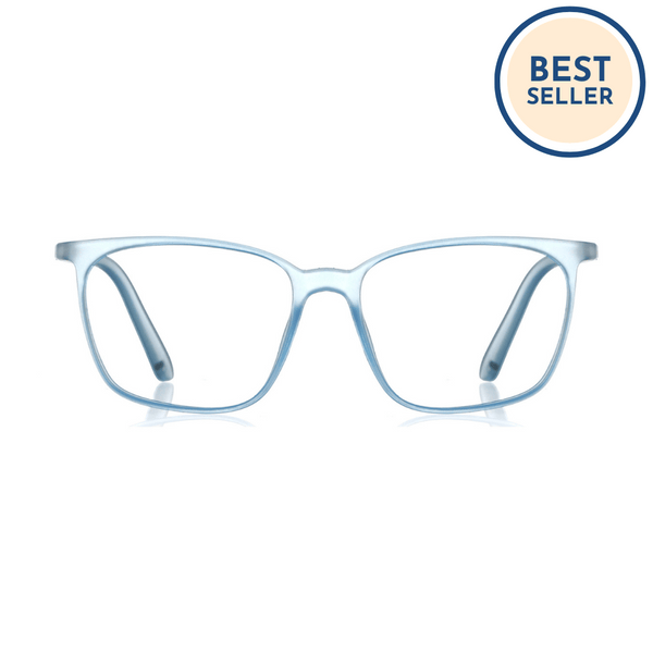 enrico Bluno Candy Square Computer Glasses for Women (Unisex) Blue Ice