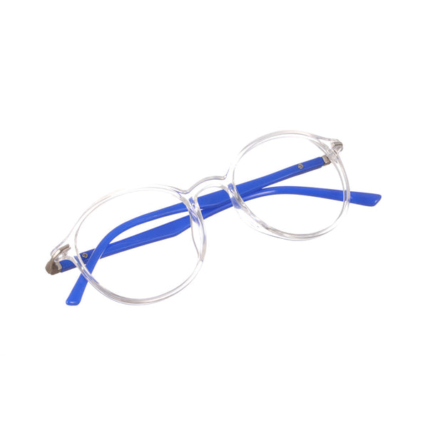 Enrico Bluno Daily Round Computer Glasses For Men (Unisex) Transparent Blue