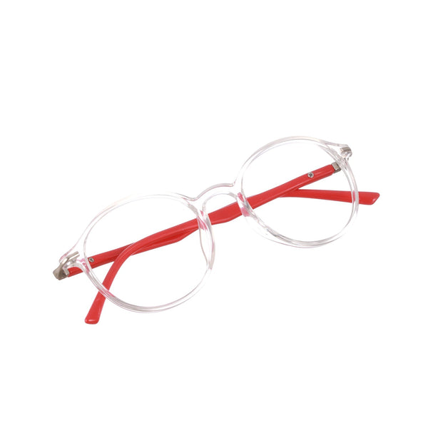 Enrico Bluno Daily Round Computer Glasses For Women (Unisex) Transparent Red