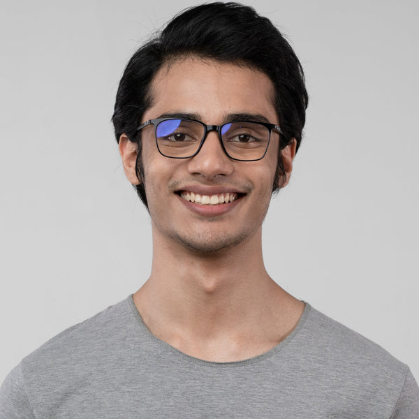 Enrico Bluno Daily Square Computer Glasses For Men (Unisex) Black