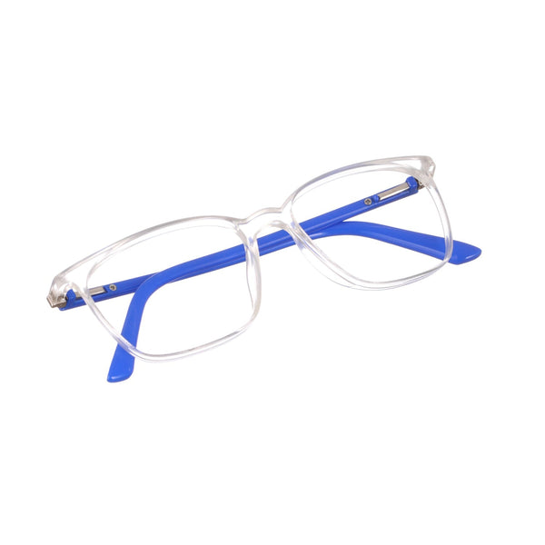Enrico Bluno Daily Square Computer Glasses For Men (Unisex) Transparent Blue