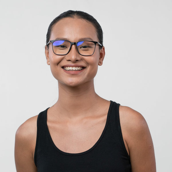 Enrico Bluno Daily Square Computer Glasses For Women (Unisex) Black