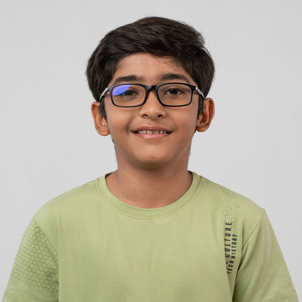 Enrico Bluno Margo Rectangle Computer Glasses For Kids Black