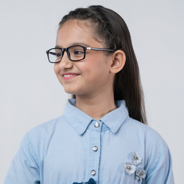Enrico Bluno Margo Rectangle Computer Glasses For Kids Black