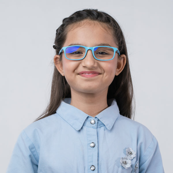 Enrico Bluno Margo Rectangle Computer Glasses For Kids Blue