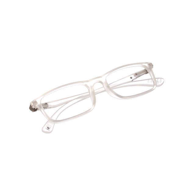 Enrico Bluno Margo Rectangle Computer Glasses For Kids Clear Ice