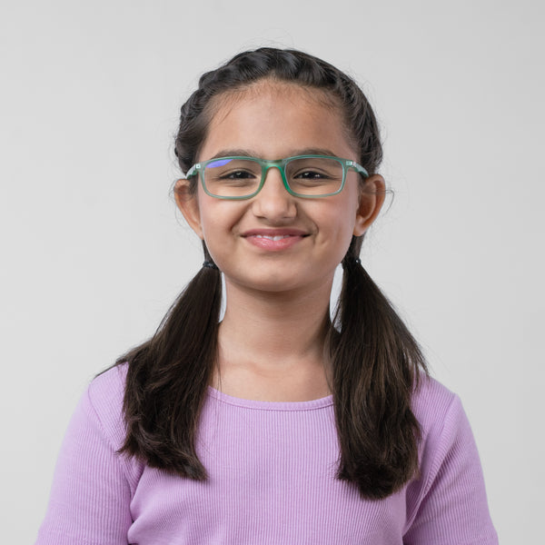 Enrico Bluno Margo Rectangle Computer Glasses For Kids Green Ice