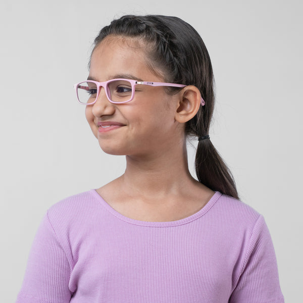 Enrico Bluno Margo Rectangle Computer Glasses For Kids Pink