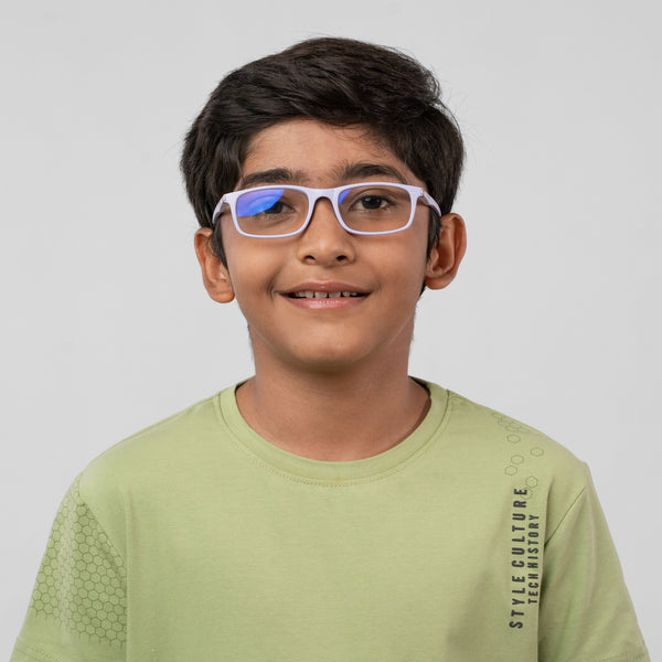 Enrico Bluno Margo Rectangle Computer Glasses For Kids Purple