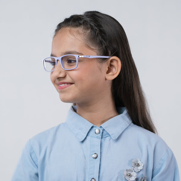 Enrico Bluno Margo Rectangle Computer Glasses For Kids Purple