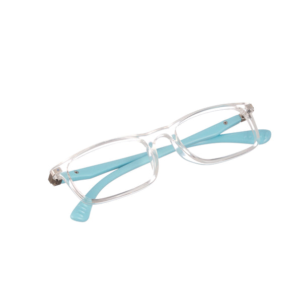 Enrico Bluno Margo Rectangle Computer Glasses For Kids Transparent Blue