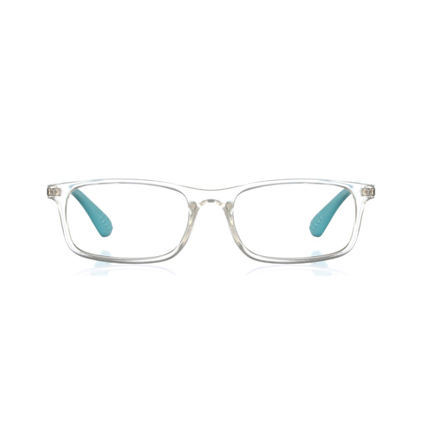enrico Bluno Margo Rectangle Computer Glasses for Kids Transparent Blue