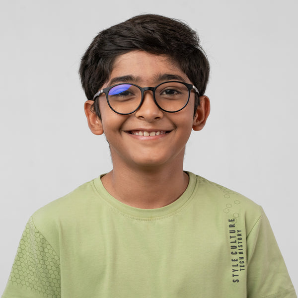 Enrico Bluno Simon Round Computer Glasses For Kids Black