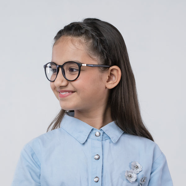 Enrico Bluno Simon Round Computer Glasses For Kids Black